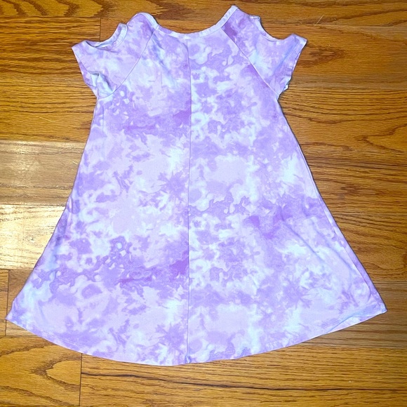 4T, cold shoulder, purple dress with gold glitter unicorn and butterflies, soft! - Picture 3 of 4